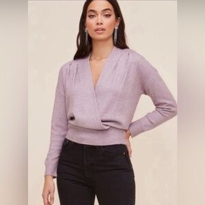 Astr Lilac V-Neck Sweater
